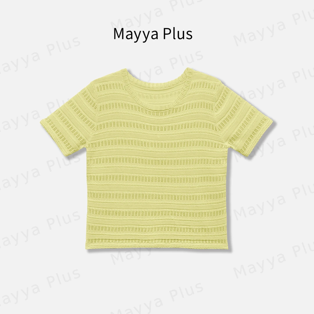 【密语】Mayya Plus麦芽定制轻奢气质显瘦欧若风针织上衣32527081