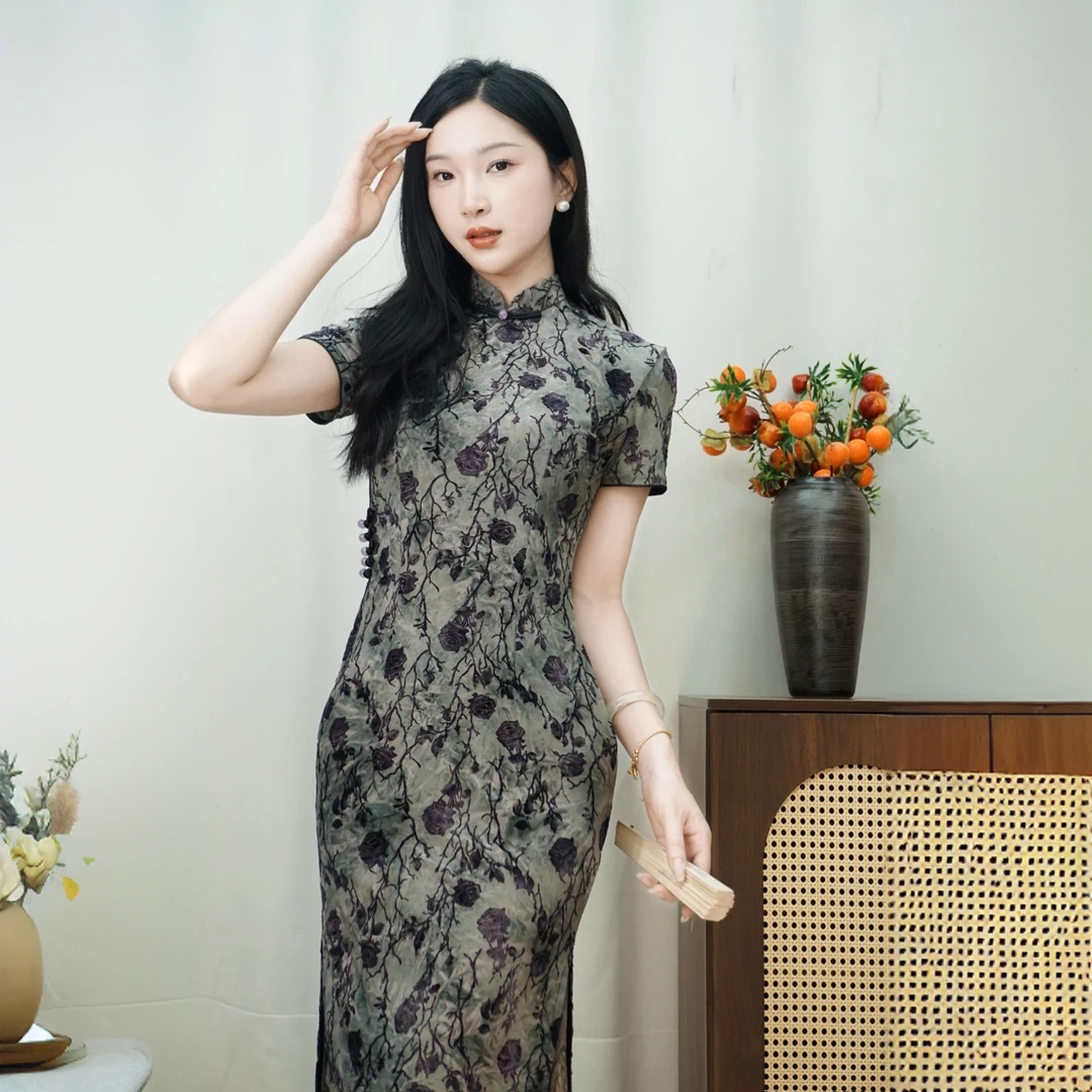 【墨雨】旗袍显瘦气质小个子修身日常日常中国风优雅夏季印花
