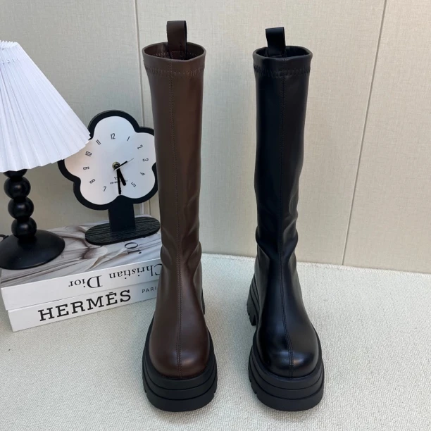 秋冬今年高筒长靴小个子弹力短靴高筒靴女款厚底靴子女台州长筒靴