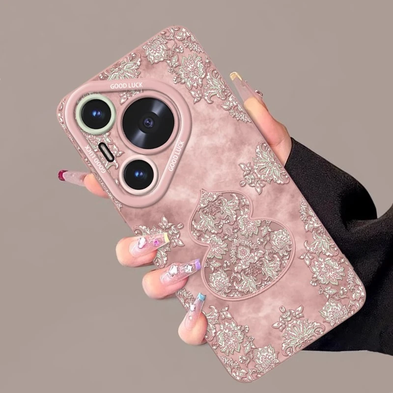 繁花国风葫芦适用华为pura80Pro手机壳pura80Ultra液态硅胶p70pro