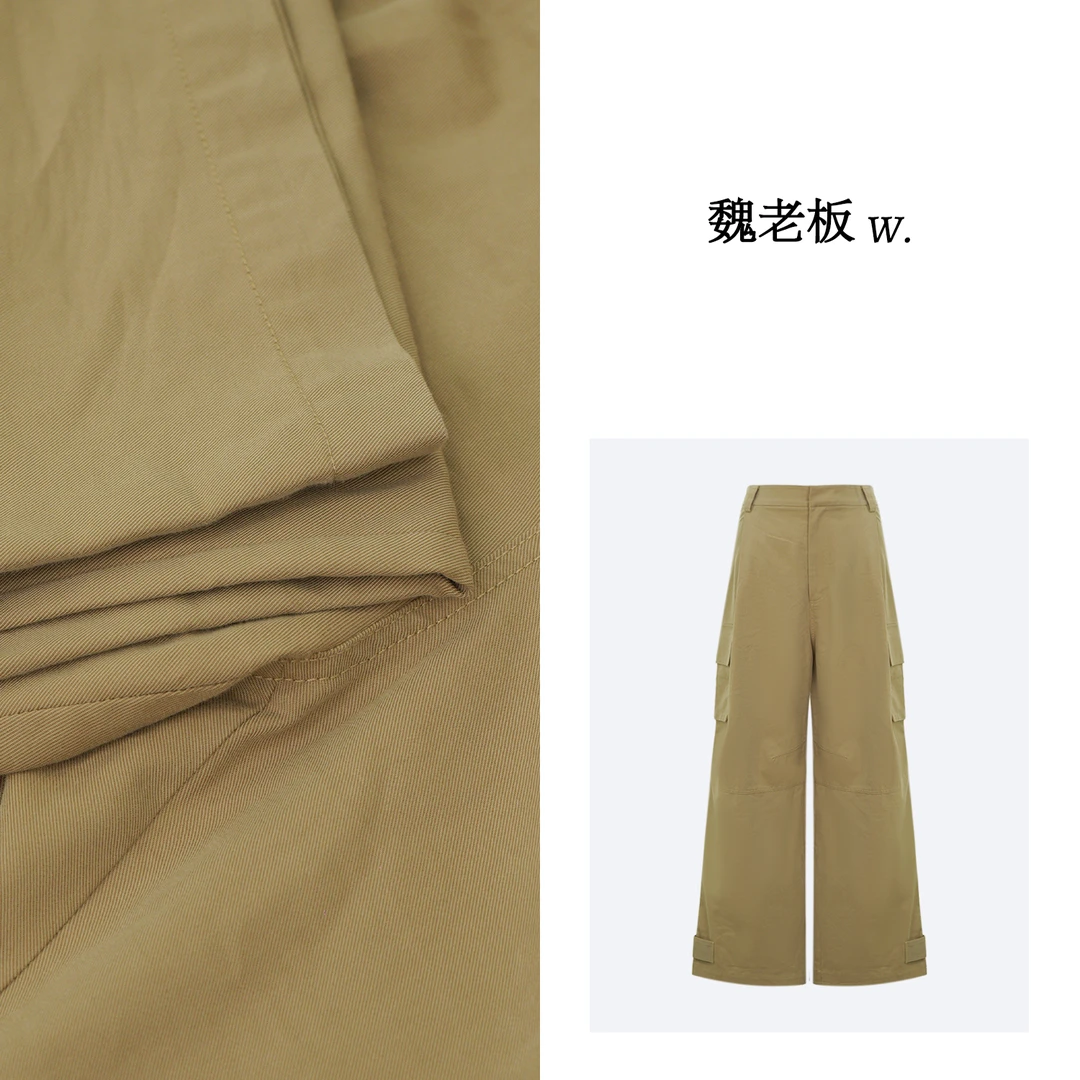 W.Diva【徘徊】春季定制天丝棉百搭休闲高腰直筒工装裤3K2840602