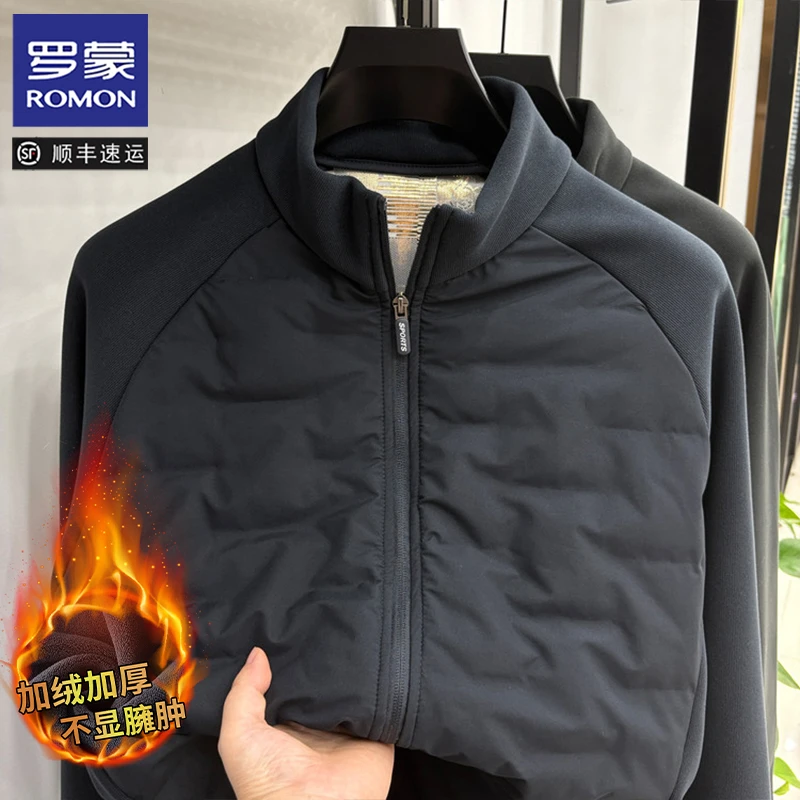 罗蒙羊毛填充棉服男款秋冬季轻薄棉袄保暖时尚百搭棉衣休闲冬外套
