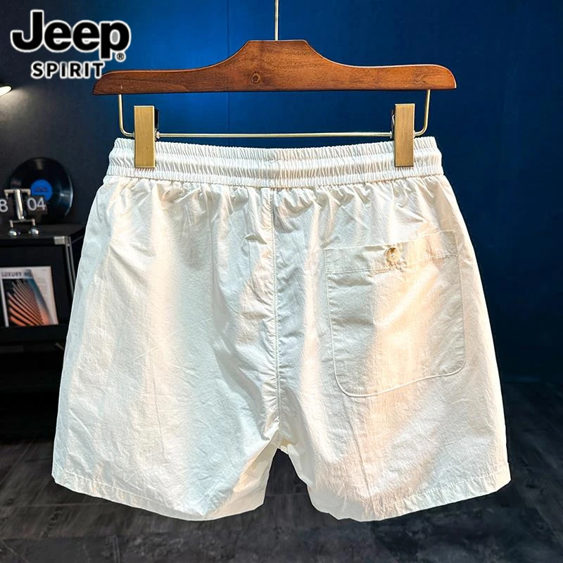 Jeep吉普夏季男短裤休闲修身潮流百搭简约纯棉潮夏季棉麻休闲男裤