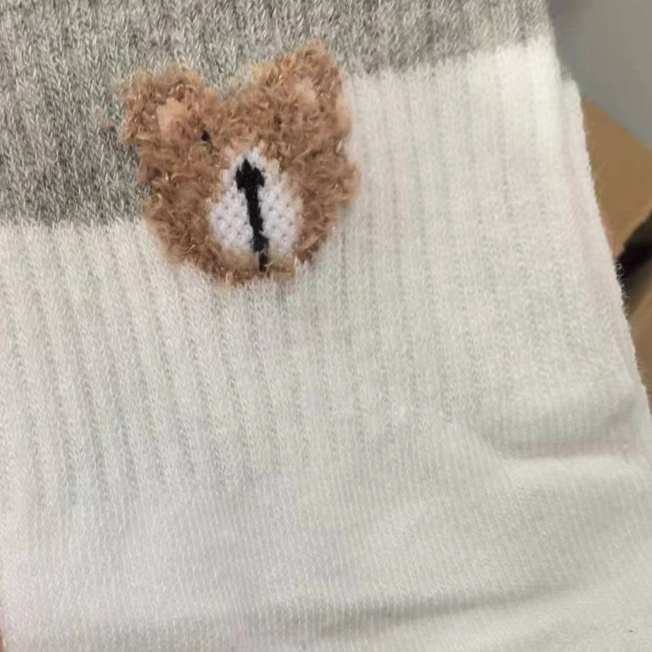 小熊全棉防臭吸汗中筒袜