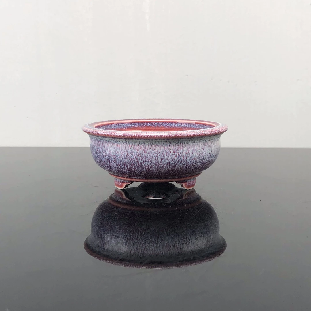 517小号秋物山手工高温紫色拉丝系列釉盆 中国风绿植 景德镇陶瓷