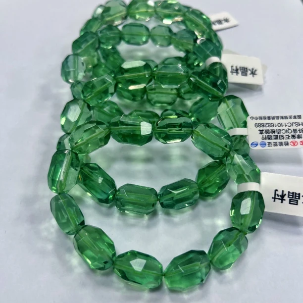 天然绿萤石随行切面手链百搭时尚圆珠手链多样性发一条