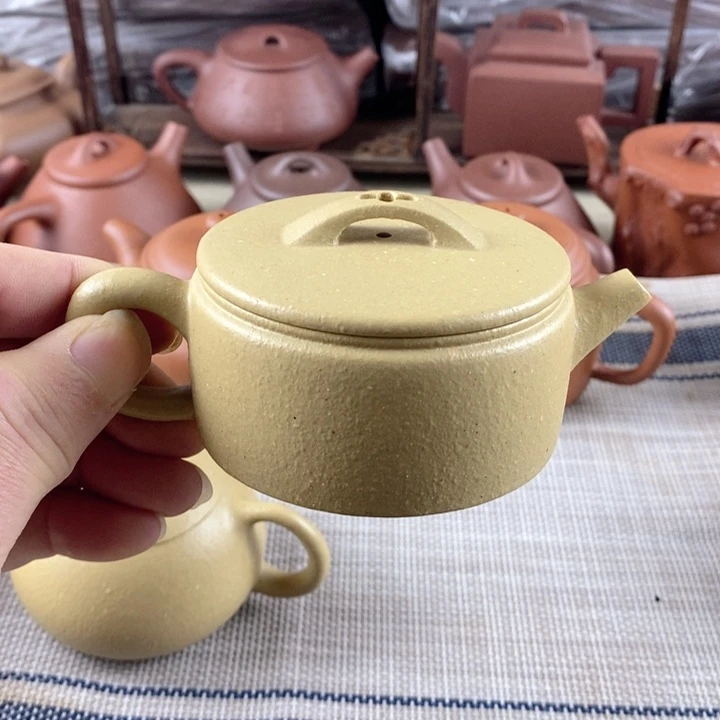 紫砂茶壶大水潭梨皮绿泥