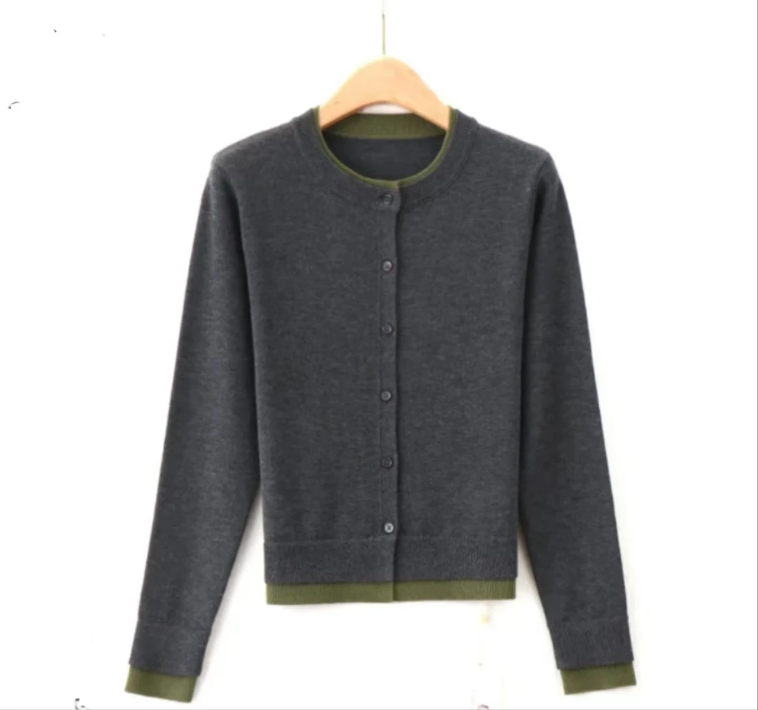 【143主播推荐】2024秋季女生经典潮流休闲瘦身针织开衫时尚长袖