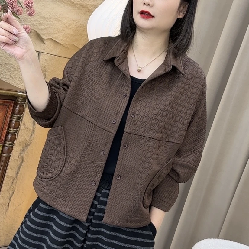 秋季爆款潮牌新款流行纯色宽松时尚翻领女休闲蝙蝠衫短外套WL955