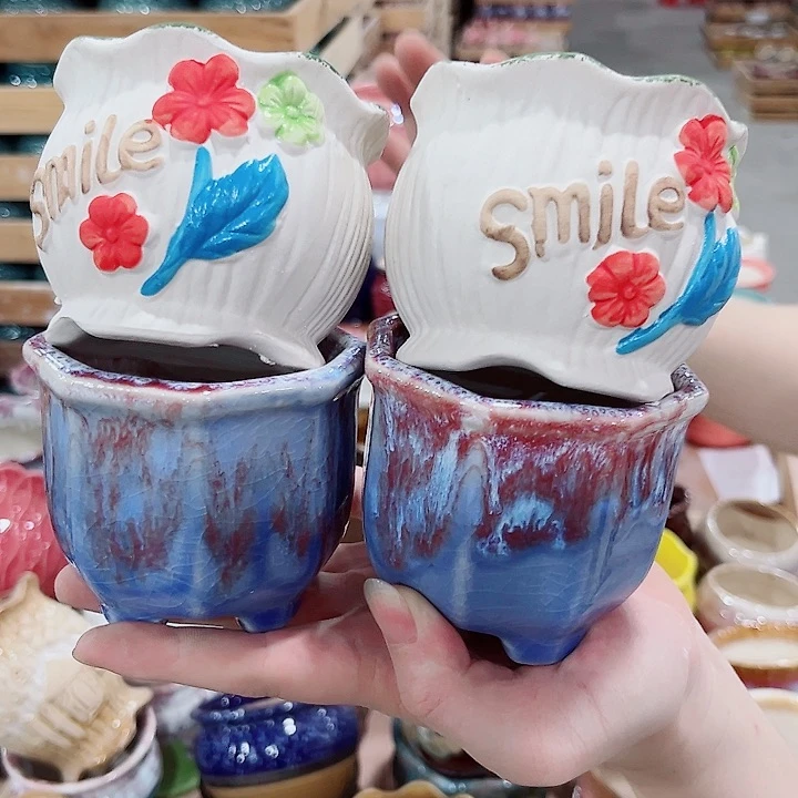 有孔.凑单10元陶瓷花盆发货！