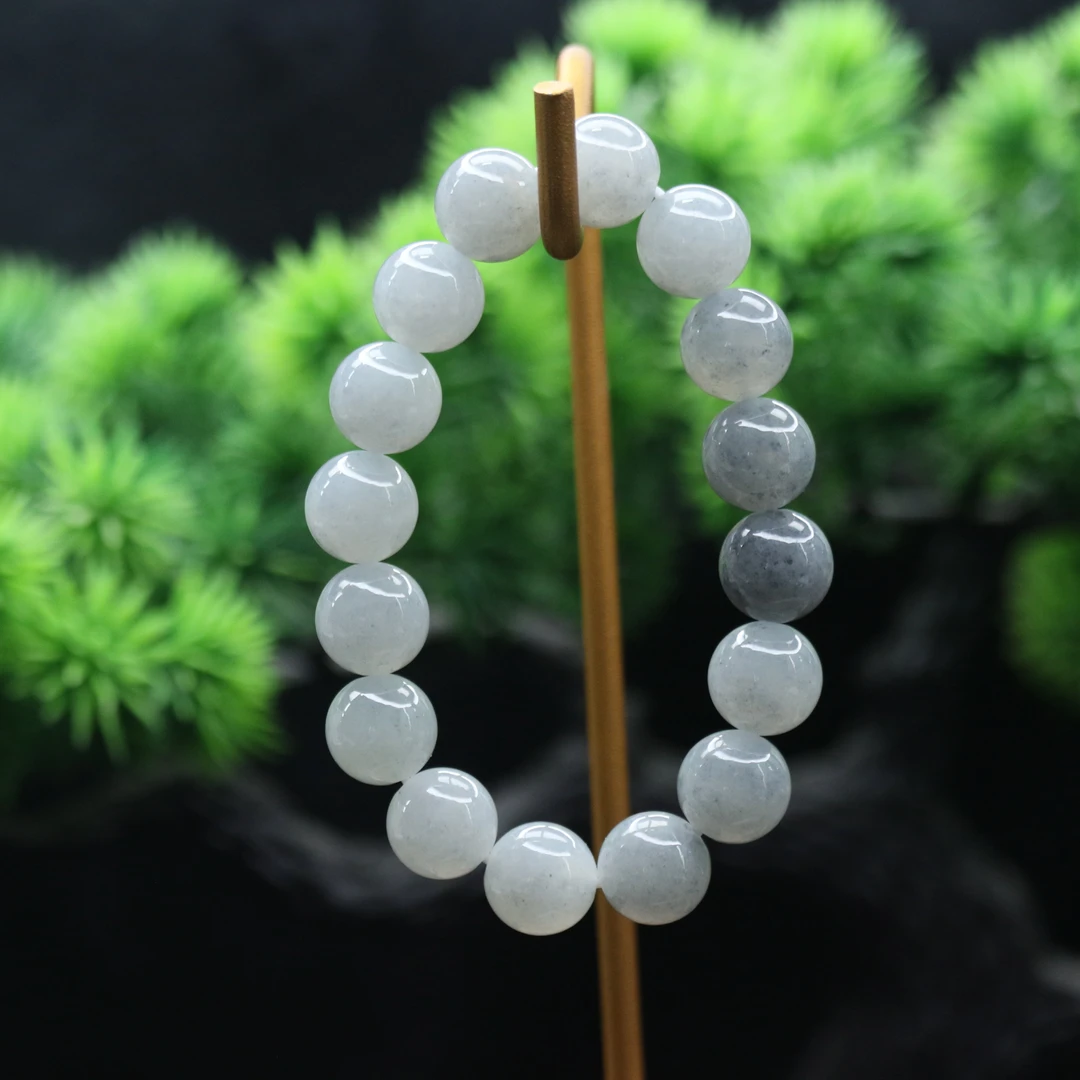 FC6天然缅甸翡翠A货冰珠串/600084/保利厦门拍卖