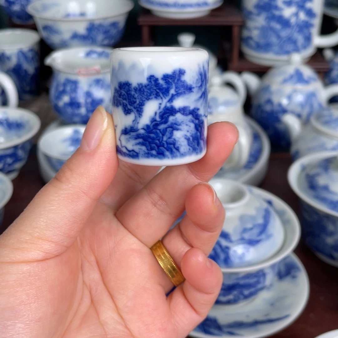 凯***心陶手工手绘青花，青花