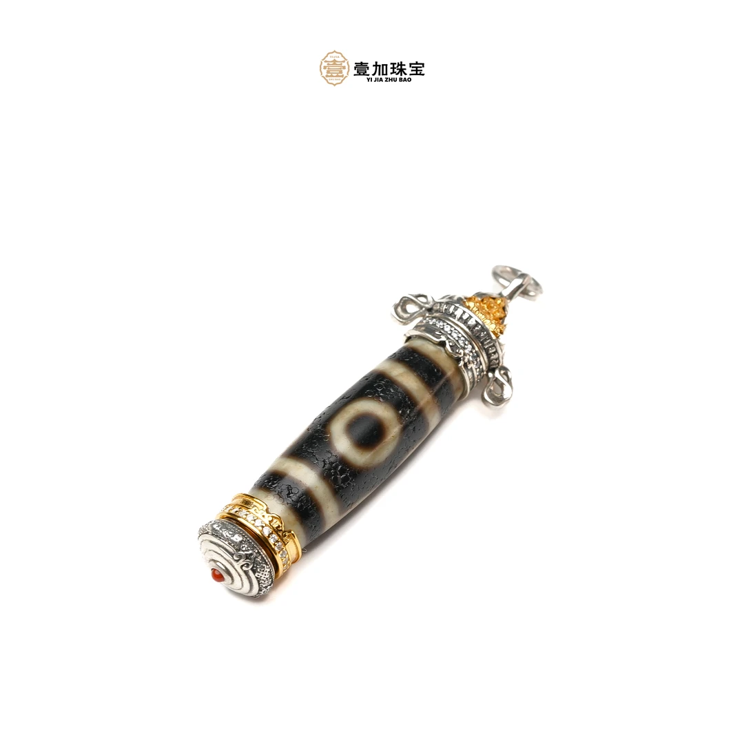 壹加师姐|手工设计长寿三尊银镶大p三三尊吊坠多样性发一0264Y