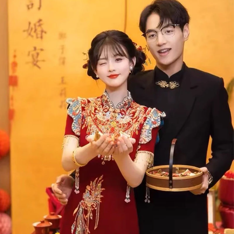 重工订婚旗袍敬酒服2025新款新娘结婚礼服高级感出阁秀禾服婚服女