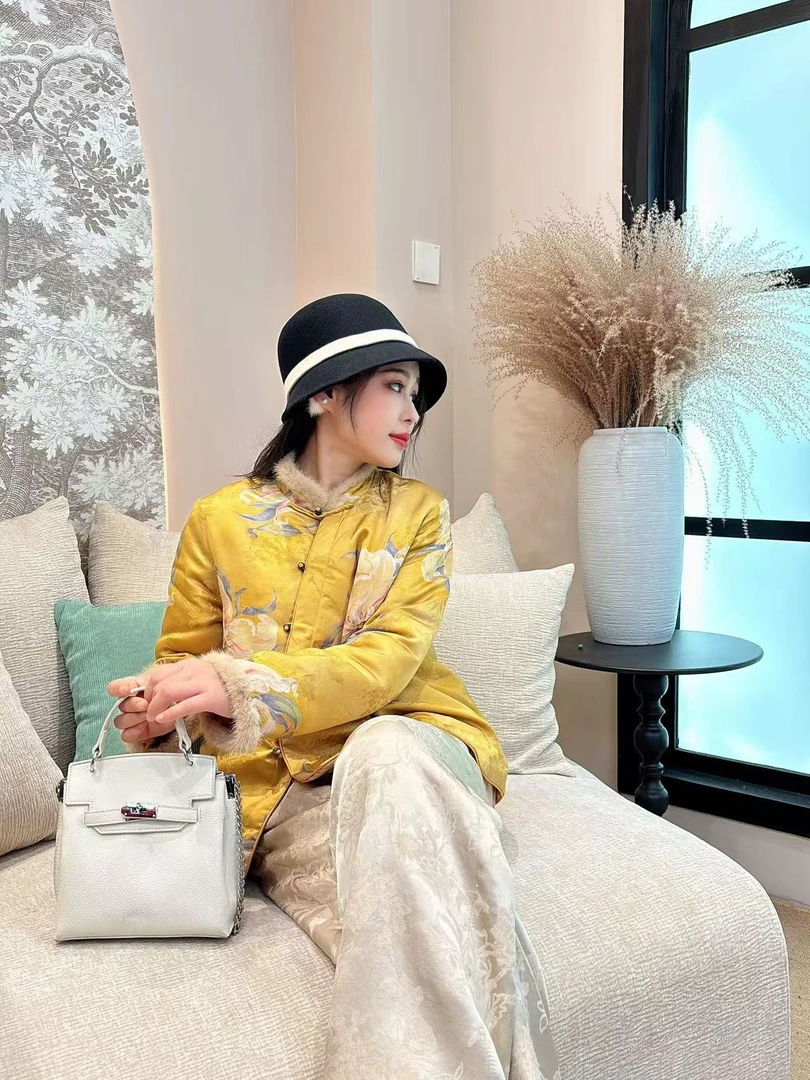 【禾禾家】“海棠棉衣”新中式气质国风女装提花加棉女士上衣 16122