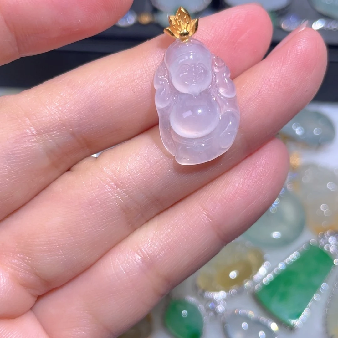 颈饰18K金镶嵌翡翠翡翠