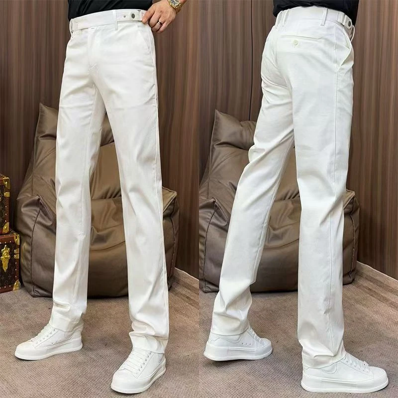 欧货高奢百搭西装裤男士夏季款高档简约百搭休闲裤气质修身直脚裤