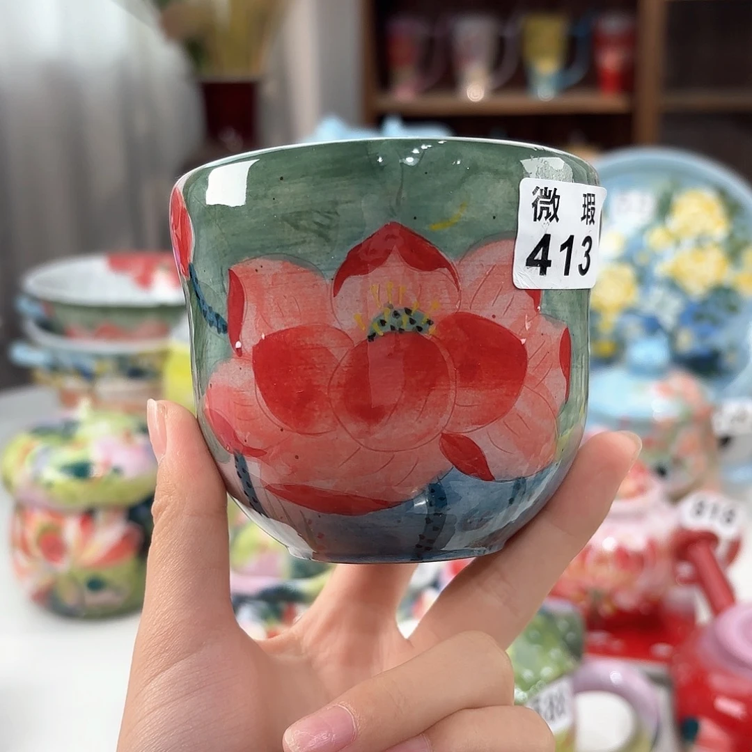 景德镇手绘高温釉下彩陶瓷茶具