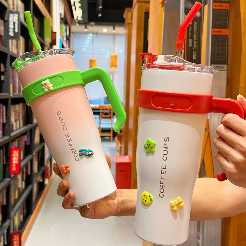 巨无霸冰霸杯大容量保温杯304吸管杯子不锈钢高颜值水杯新款