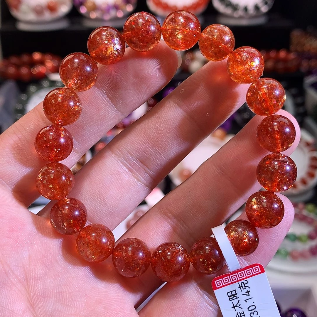 水晶手链未镶嵌透体金太阳10+