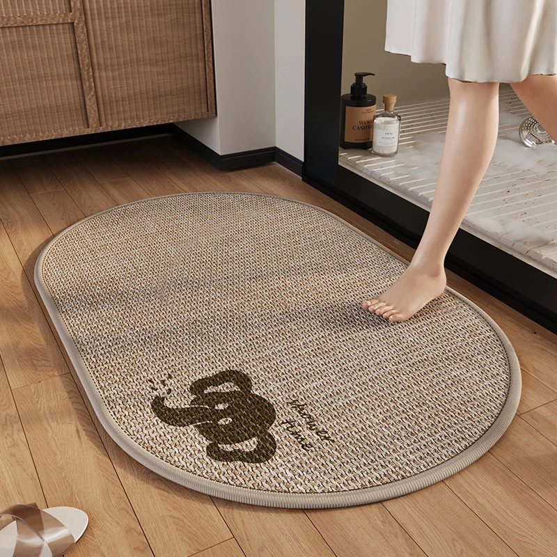 仿亚麻浴室地垫吸水速干卫生间门口进门垫洗手间厕所防滑耐脏脚垫