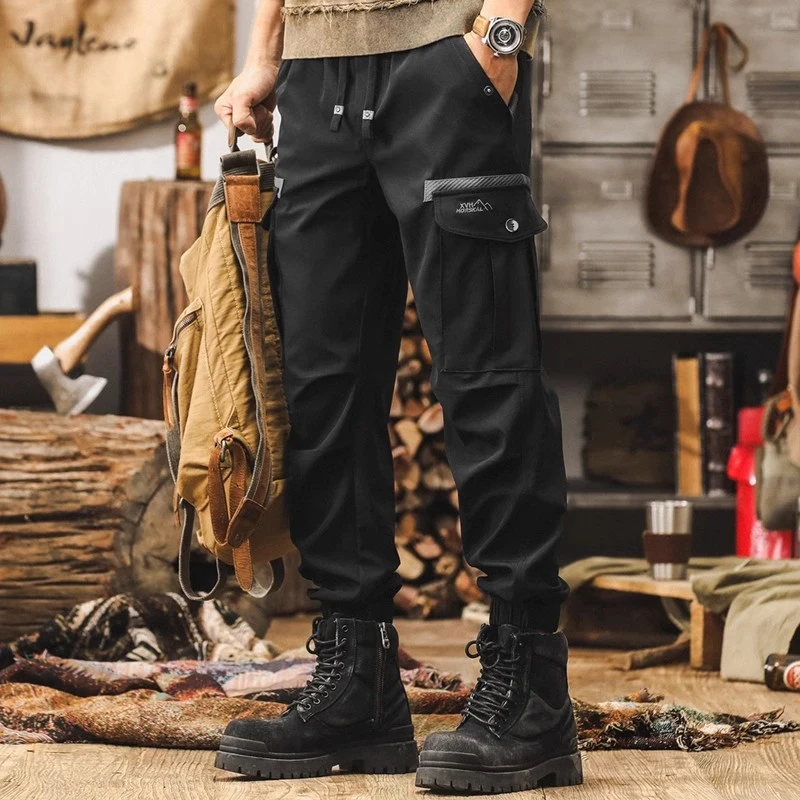 美式复古拒水户外工装裤子男2025新款男士潮牌冲锋裤男宽松休闲裤