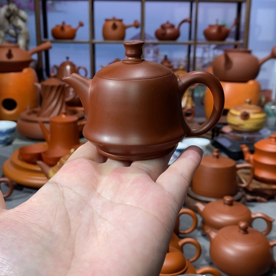 紫砂茶壶章淑煌朱泥金钟壶80c