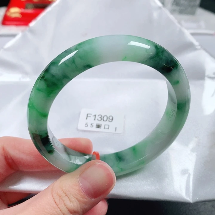 未镶嵌手镯翡翠缅甸天然A货翡翠手镯F1309圈口55