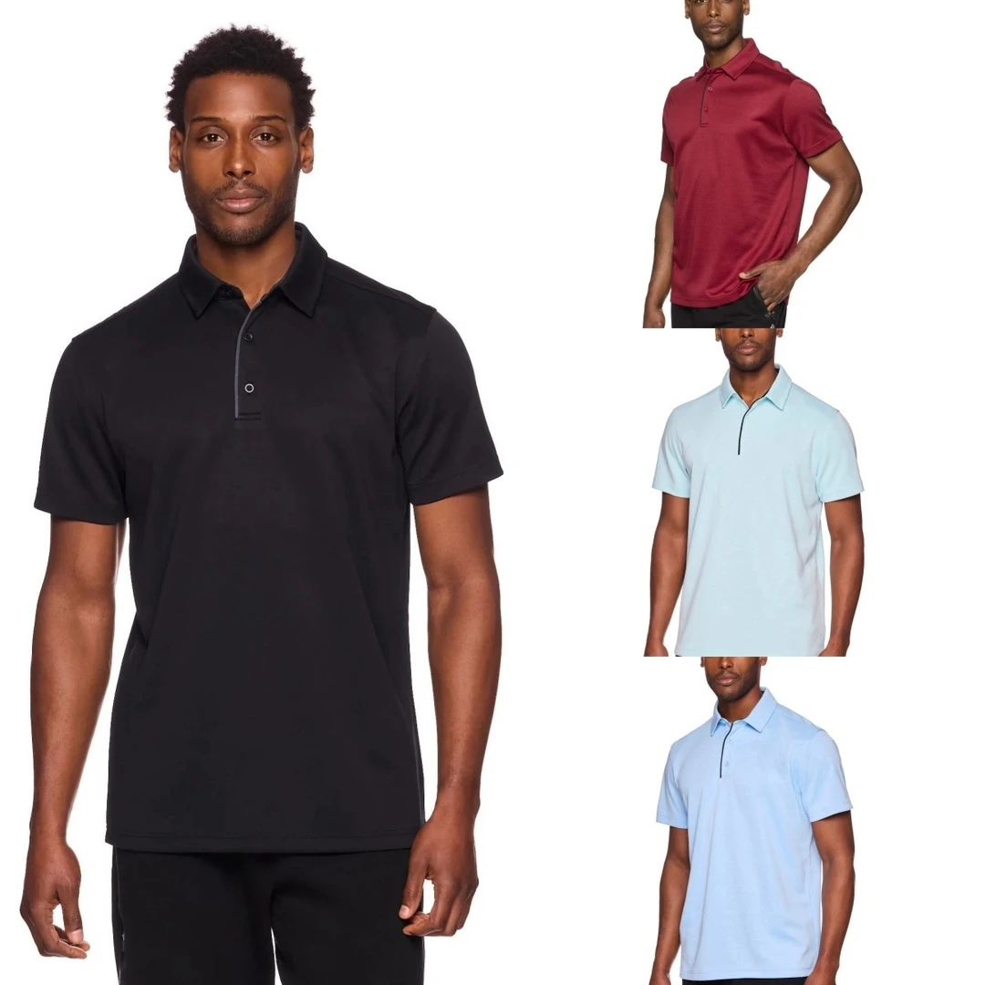 外贸男士户外弹力透气短袖polo衫夏季百搭翻领T恤运动上衣2515