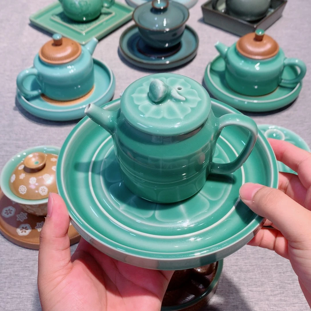 龙泉青瓷茶具一套