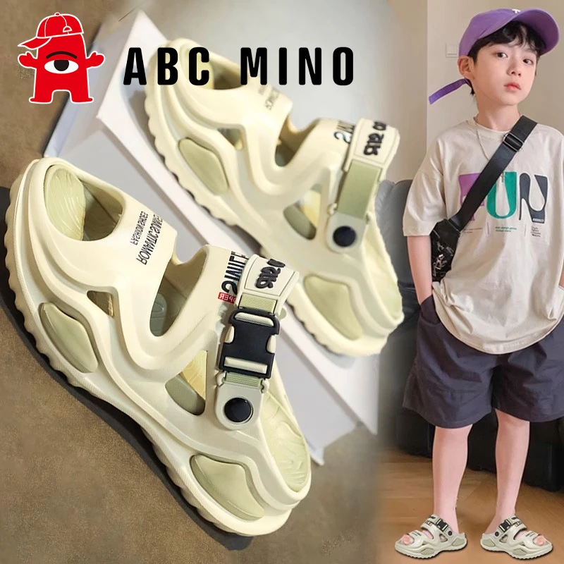 ABC MINO拖鞋男童夏款2025新款儿童软底防滑沙滩鞋中大童外穿凉鞋