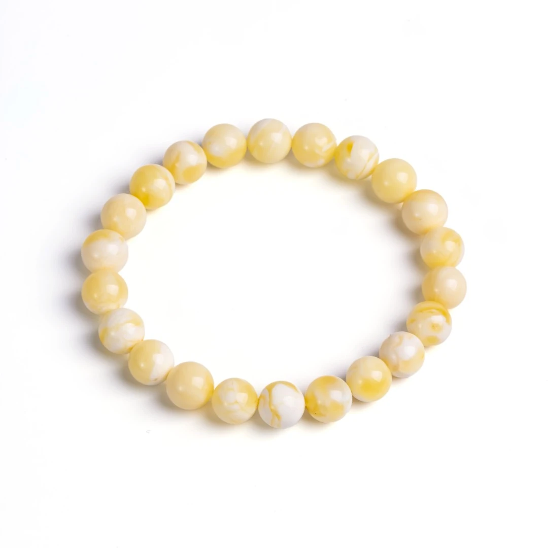 【白蜡系列】(微瑕)白蜡圆珠手串8mm+