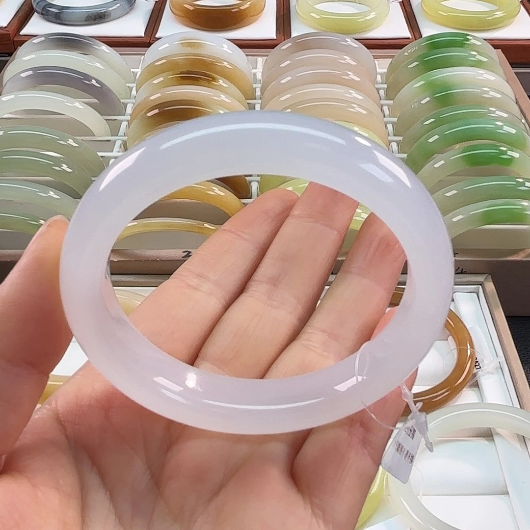 和田玉未镶嵌手镯白月光