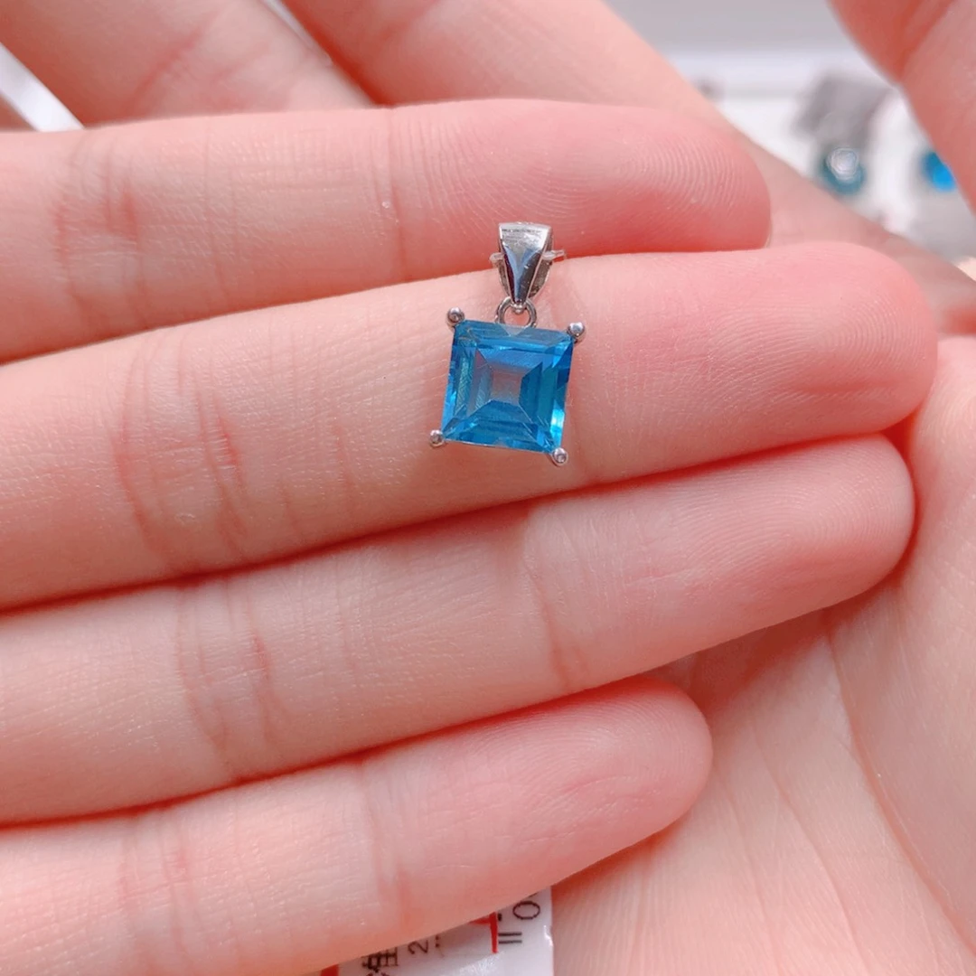 吊坠(不含链)托帕石银S925镶嵌