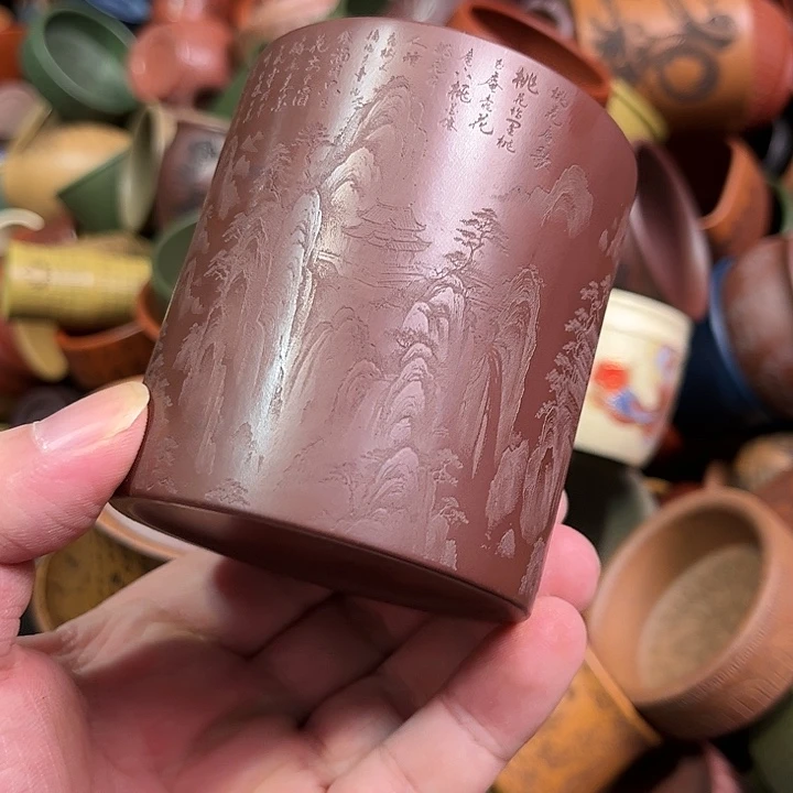 紫砂茶杯全手工紫砂主人杯