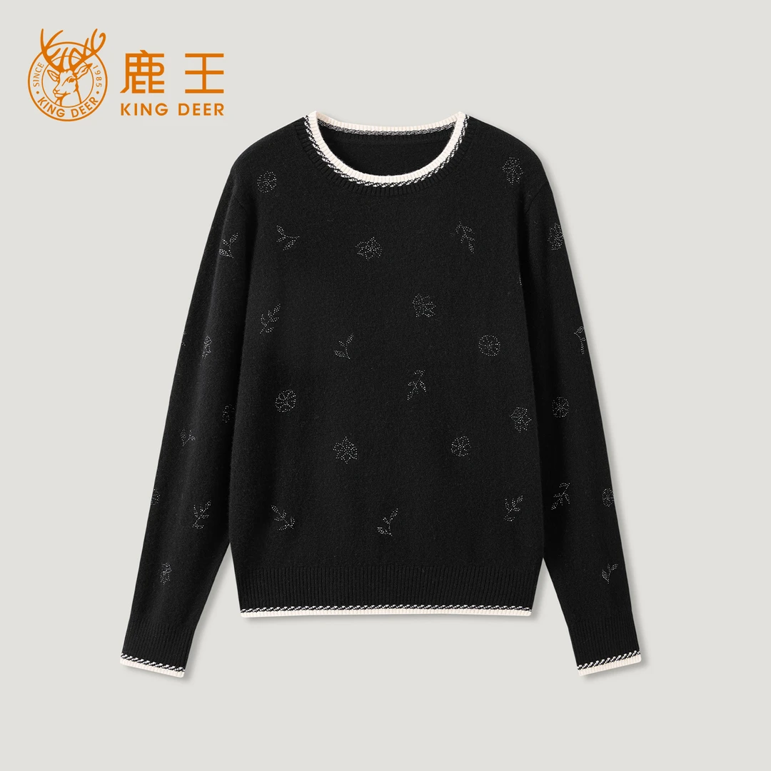 King Deer/鹿王【雅雅】鹿王羊绒秋冬慵懒休闲羊绒衫L805568
