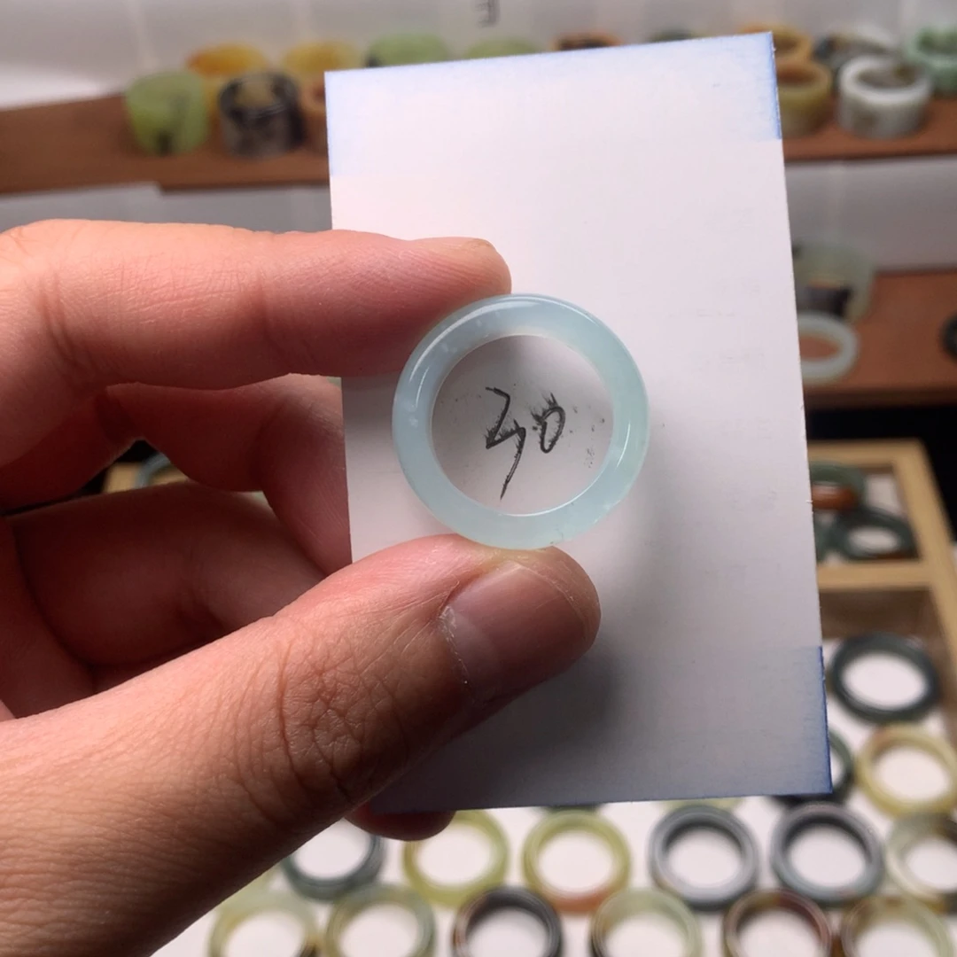 蛇纹石玉未镶嵌戒指内径19.7