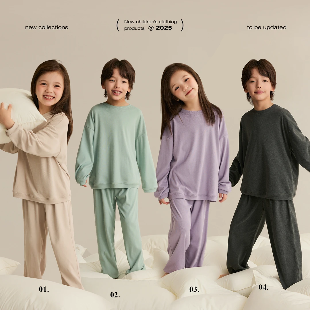 【宅家日记】男女童圆领家居服套装秋季亲子装宽松套装8461D