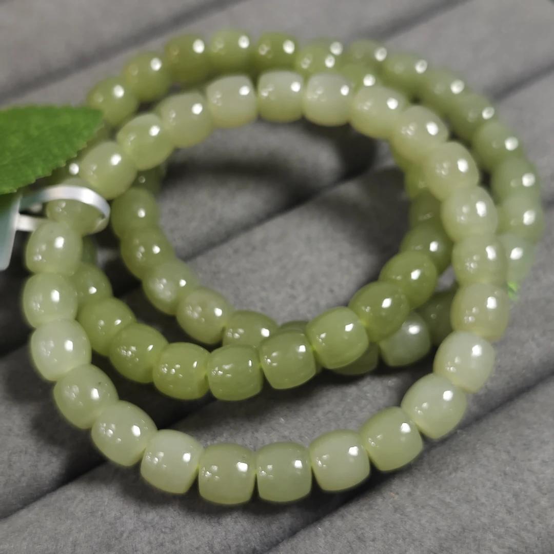 【书记甄选】天然和田玉老型珠单圈手链 多样性发一件 约7mm 045XZ