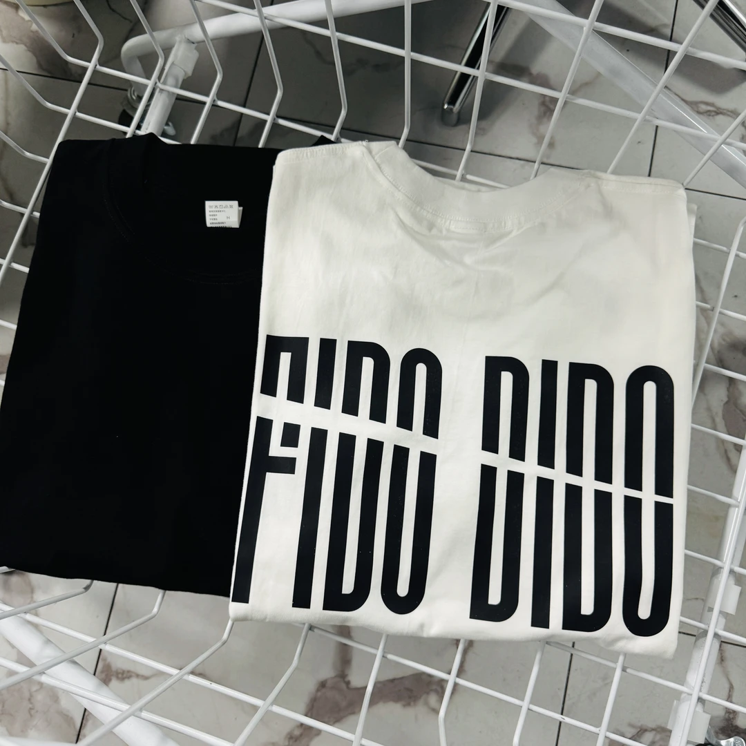 FIDO D纯色字母Logo印花极简美式街头百搭休闲短袖T恤 男女同款