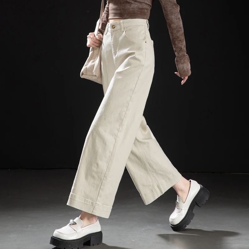 春季直筒裤女款爆款2026新款宽松显瘦牛仔裤高腰垂感九分阔腿裤女