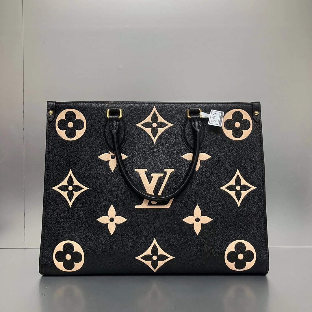 99新 LouisVuitton/路易威登 lv托特黑白拼色·中号 99新