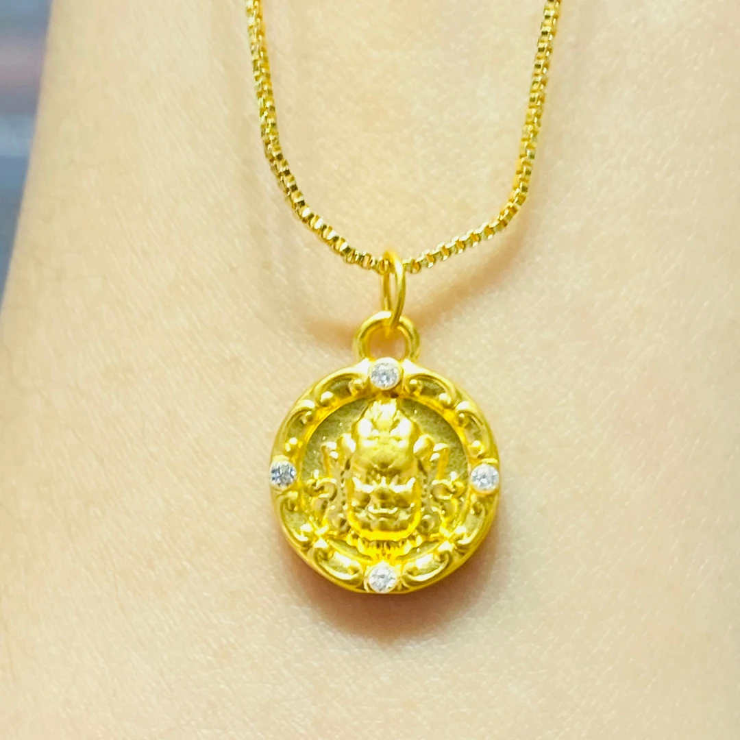 【小琪金选】 足金999 点钻黄财神配件 C