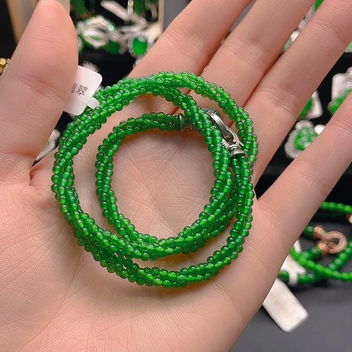 银S925镶嵌手链翡翠项链