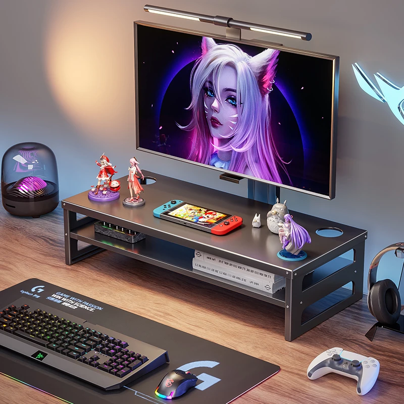 电脑显示器增高架屏幕支撑架办公室桌面整理收纳盒台面书本置物架