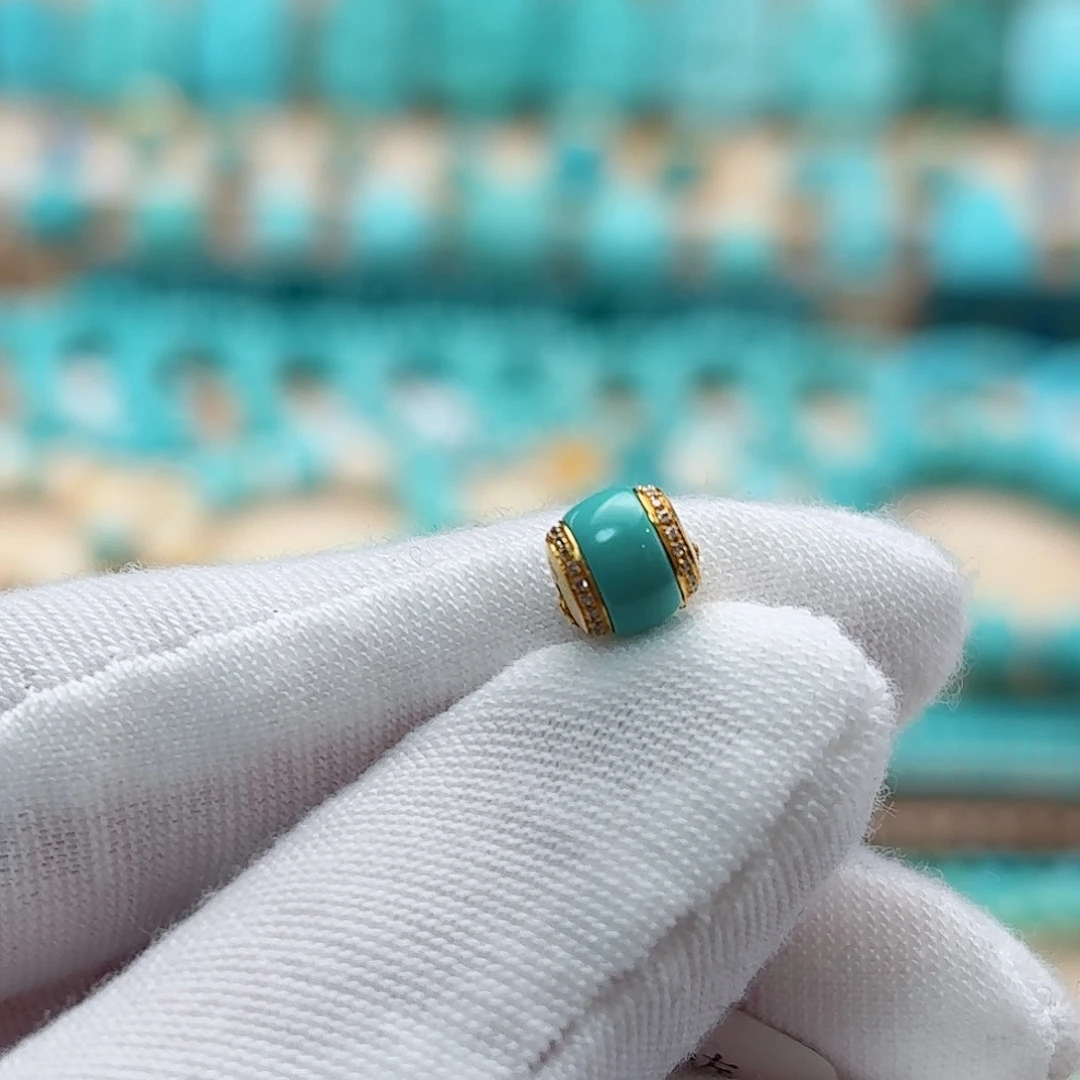 绿松石18K金镶嵌珠宝奇石