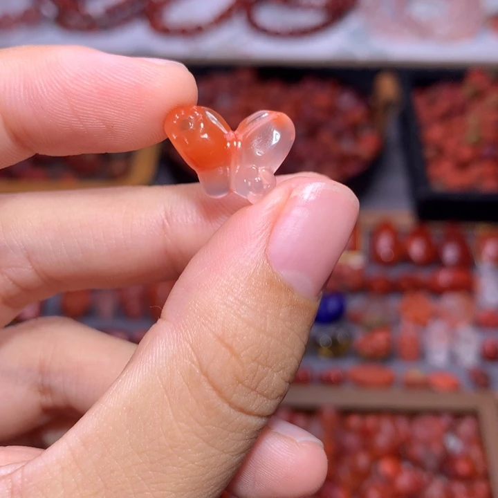 未镶嵌南红南红玛瑙蝶恋花