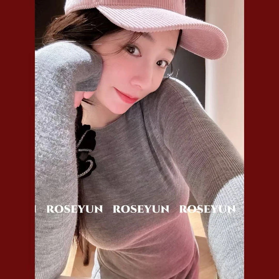 【Rose Yun】80支18针新奥纱针织打底羊毛衫     JY115080