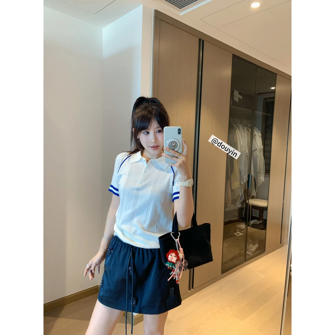 镂空设计针织衫T恤2506A133