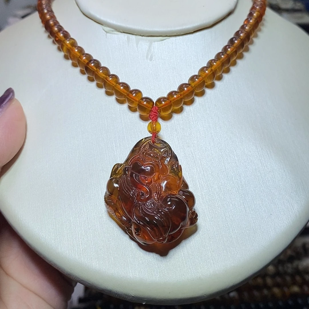 琥珀未镶嵌裸石豆油红